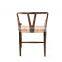 D035 Antique wood high back dining chair