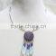 Anti-silver Folk w/ Royal Blue Aqua White Seed Bead Statement Necklace Satellite Chain Necklace 2016 Fashion Style Wholesale