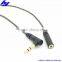 Headphone audio extension cable from 2.5mm female socket connectors to 3.5mm male plug