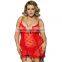 2016 In stock transparent sexy plus size lingerie