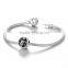D191 hot silver black orchid beads,crystal flower charms for bracelet