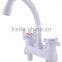 Inexpensive White Hot cold Double plastic Basin faucet