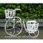 POWERLON Anti White Metal Bicycle Flower Plant Stand 2 Pots Vintage Style