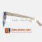 Half rim wood brown lens round sunglasses