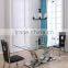 Dining room set console table with glass top
