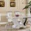 2014 Latest stylish stainless steel dining table with chair AH1061