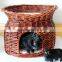 Cheap luxury round house rattan cat house with cotton mat