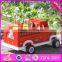 2017 New products dog and four firemen wooden toy fire trucks W04A315