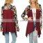 OEM Wholesale Women Fashion Long Sleeve Wine Black Floral Open Cardigan Sweaters