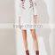 2017 High Fashion White Bell Sleeve Embroidered Tunic Dress
