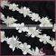 Leather beaded fabric lace trimming, 3d fabric flower lace trim for dress,blouse