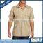 Custom Made Factory Wear Two Pocket Short Sleeve Mens Shirt With Button Closure