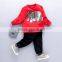 Boys sweater suit 2 pcs leisure set clothes with elephant applique