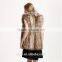 Europe style woman raw colour raccoon fur vest lady faux fur waistcoat winter sleeveless coat