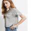 2015 Fashion women wear short sleeves linen tee pure color round neck tee