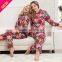 Custom made plus size women pajamas with hood flower printing winter design homewear pajama