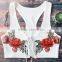 women rose skirt dress/lzwya black embroidered rose skirt/ women fashion skit