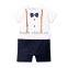summer short sleeve flat angle baby romper with necktie