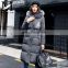 Korean Style New Design Fur Hood Coat Winter Long Sexy Women Down Coat