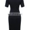 2016 BAIYIMO Women's Scoop Neck Optical Business Bodycon Office Dress latest hot sale