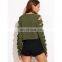 Long Sleeves Green Hoodies Hole Fashion Hoodies Compfortable Hoodies