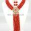 Nigeria coral beads for wedding /african party jewerly coral beadscoral bead jewelry set