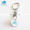 Wholesale high quality metal trolley token cheap custom token coins with chains hooks