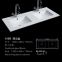 Bathroom ceramic white color double above cabinet luxury european rectangle top two hole wash basin