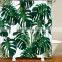 i@home modern green tropical plants 100% polyester washable shower curtains custom digital printing