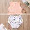 A0167# Clothing set Summer Girl 2PCs Kids Rainbows Tops + Shorts 2Pcs outfit Child Baby Girls Clothes Set