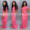 Womens Summer Stripe extra long short sleeve maxI jersey casual dresses
