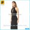 Latest Party Designs Summer Elegant V -low Collar Striped Formal Dress Ladies Evening Dress