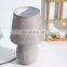 Archaistic design home decorative light grey bedside porcelain table lamp with cloth lampshade