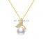 wholesale minimalist jewelry 925 sterling silver 14K gold vermeil pearl necklace for women