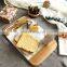 custom nordic style Luxury wooden serving tray with marble delicate bread board