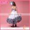 Cute white and grey long feather dresses with bowknot for young girl