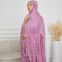 Byshanel Pink Embroidered Lace Suit Worship Muslim Prayer Dress