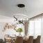 Luxury Decorative Round Steel Chandelier Single Ring Acrylic Large Hanging Led Modern Pendant Lamp For Home