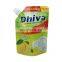 Laminated liquid doypack stand up dishwasher detergent spout pouch laundry powder fabric cleaner packaging suction nozzle bag