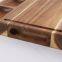 Large Acacia Wood Cutting Board For Kitchen with 3 Built-In Compartments and Juice Grooves Heavy Duty Butcher Chopping Board