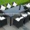 Top material project furniture rattan dinner table set outdoor patio dinner table
