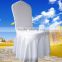 White spandex chair cover with skirt pleate