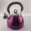 1.5L best quality whistling kettle with color stainless steel material