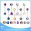 Factory direct sale surgical steel women colorful resin ball best design tongue ring