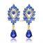 Korean Wind Women Crystal Rhinestone Leaves Water Drop Earrings Wedding Gift