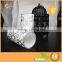 Automatic Changing LED Color Candle Wick Silver Flower Printed Candle Set