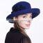 Wide Brim Winter Felt Hillbility Ladies Hat With Flower On Side