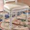 European Style Rubber Wood White Leather and Wood Dining Chair for Dining Room