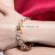Luxury Champagne Gold Plated Clear AAA+ Cubic Zirconia Bracelet & Bangles for Elegant Women