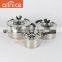 The butterfly shape Knob Korean looking nice packing 6pcs induction stainless steel cooking pot set perfectly for promotion